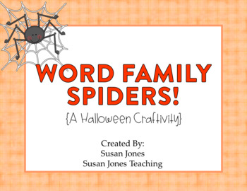Preview of Spider Word Families {Freebie!}