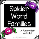 Spider Word Family Center (22 word family mats and word fa