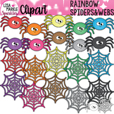Spider and Spider Web Clipart Rainbow