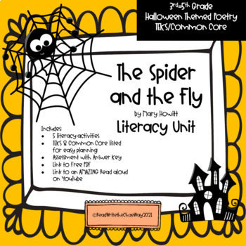 Preview of Spider and the Fly: Poetry October/Halloween Theme: 3rd-5th TEKS & Common Core