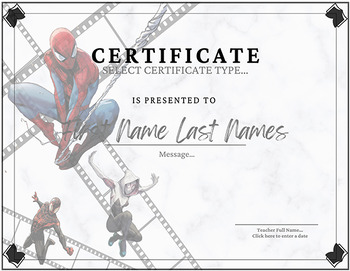 Preview of Spider-man & Friends Automatic Certificate