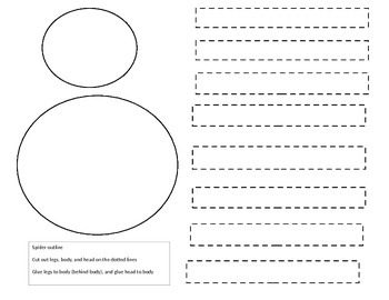 Preview of Spider outline for cut and glue activity