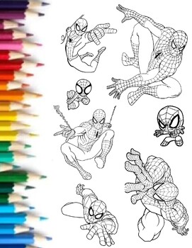 Drawings To Paint & Colour Spiderman - Print Design 033