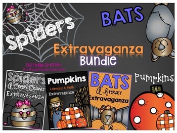 Preview of Spiders, Bats, and Pumpkins | Nonfiction Reading, Science, and Math BUNDLE