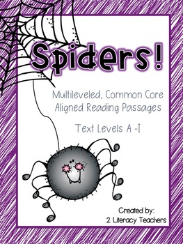 Preview of Spiders! CCSS Aligned Leveled Reading Passages and Activities