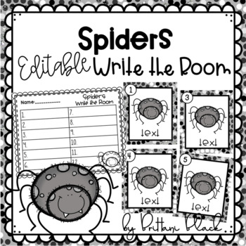 Preview of Spiders Editable Write the Room