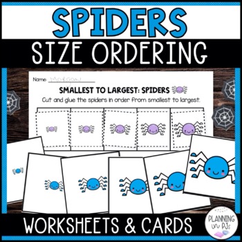 Preview of Spiders Size Ordering | Order by Size from Smallest to Largest | Cut and Glue
