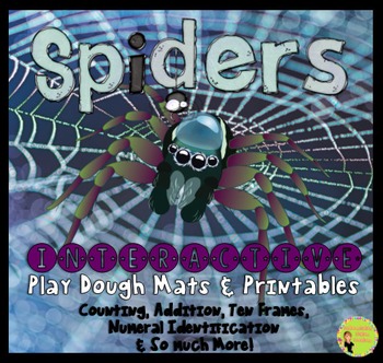 Preview of Play Dough Mats & Printables, Math: Spiders