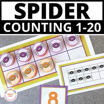 Preview of Spiders Math Activities - Halloween Spider Numbers & Counting to 20 Numbers 1-20