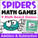 Spider Math Games Addition & Subtraction - Fun Halloween M