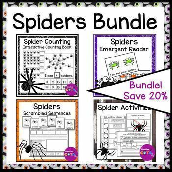 Preview of Occupational Therapy Spider Literacy Math & Writing Activities Bundle