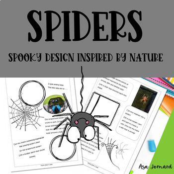 Preview of Spiders | PBL Halloween Fall Science Biomimicry Spooky Design Inspired by Nature