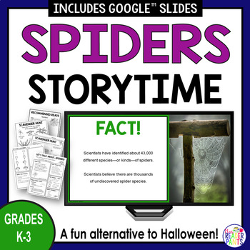Preview of Spiders Storytime - Halloween Alternative Library Lesson - Autumn Storytime
