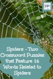 Spiders - Two Science Crossword Puzzles that Feature 16 Wo