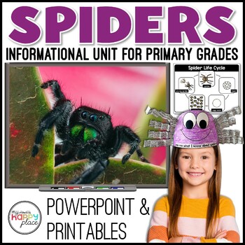 Preview of Spiders Unit – All About Spiders Slideshow – Spider Craft & Activities
