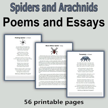 Spiders and Arachnids - Poems and Essays by The Gifted Writer | TPT