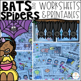 Spiders and Bats Math and Literacy Worksheets Halloween Pr