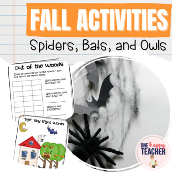 Preview of Spiders, Bats, Owls:  Math & Literacy Fall Unit Activities