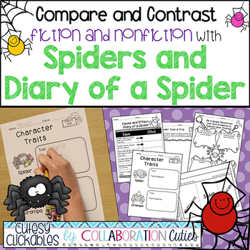 Preview of Diary of a Spider and Spiders Activities, Craft, Writing, Worksheets