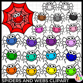 Preview of Spiders and Webs Clipart - Halloween Clipart