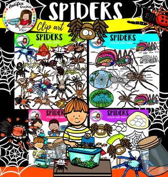Preview of Spiders clip art- 104 items!
