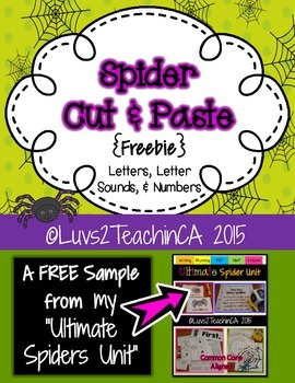 Preview of Spiders cut-and-paste FREE SAMPLE from Ultimate Spiders Unit