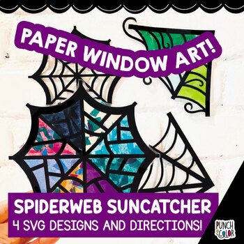 Preview of Spiderwebs Art Activity for Preschool | Halloween or Fall Web Paper Crafts SVG