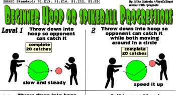 Preview of Spikeball - Hoopball - Roundball Lead-Up Quest Skill PE Progression - 6 Levels!