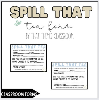 Preview of Spill That Tea l BY THAT THEMED CLASSROOM