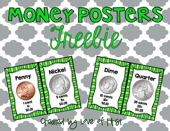 Preview of Money Posters FREEBIE