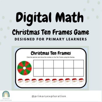 Preview of Spin a Christmas Ten Frame Game {Google Slide/Google Classroom}