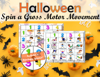 Preview of Halloween Spin a Gross Motor Movement Brain Break Cards