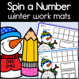Spin a Number Winter Math Work Mats for Kindergarten