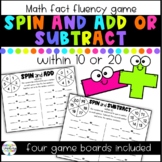 Spin and Add or Spin and Subtract within 10 or 20 | Math F