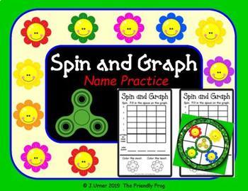 Preview of Spin and Graph Name Practice Flowers