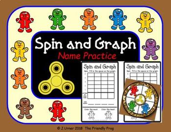 Preview of Spin and Graph Name Practice Gingerbread