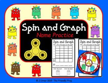 Preview of Spin and Graph Name Practice Grinning Monsters