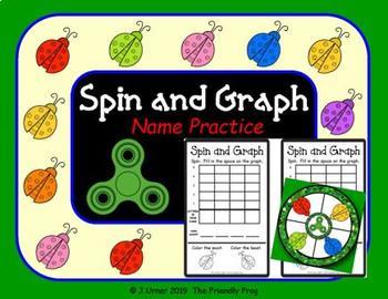 Preview of Spin and Graph Name Practice Ladybugs