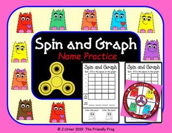 Preview of Spin and Graph Name Practice Love Monsters