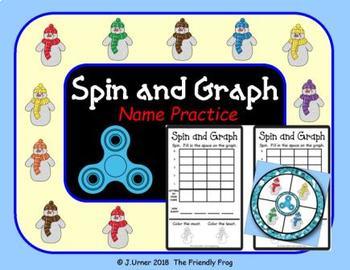 Preview of Spin and Graph Name Practice Snowmen