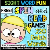 Dolch Sight Words: FREE Spin and Read Sight Word Games