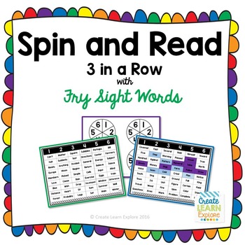 Spin and Read Sight Words 3 in a Row