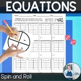 Spin and Roll Equations Math Activity TEKS 6.4a Math Game