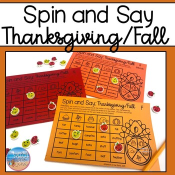 Preview of Spin and Say: Thanksgiving/Fall