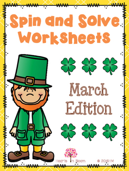 Preview of Spin and Solve Worksheets - March Edition (Freebie)