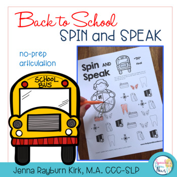 Preview of Spin and Speak™: Back to School Articulation