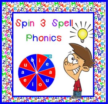 Preview of Spin and Spell VOWELS and VOWEL PAIRS SMARTBOARD