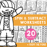 Subtraction Worksheets - Spin and Subtract Practice Activities