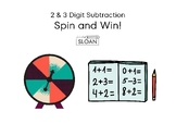 Spin and Win - 3 digit subtraction print and go game