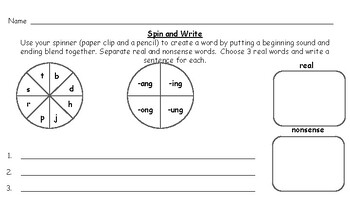 Preview of Spin and Write -ng endings